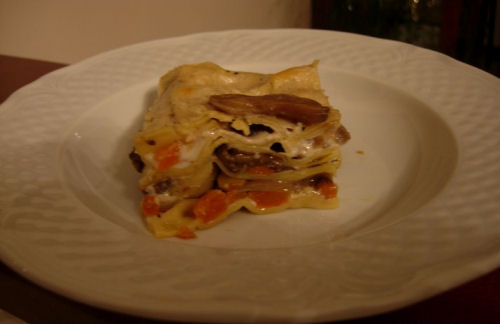 Lasagne zucca e funghi